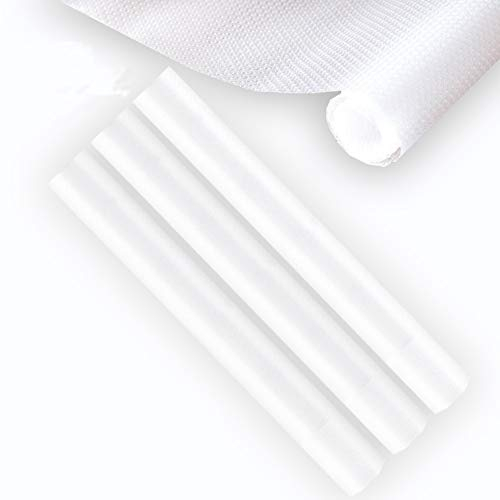 Lot de 3 Rouleaux de revêtement d'étagère, antidérapants et Non adhésifs (Transparents, 45 x 150 cm) étanches en EVA pour Placard, tiroir, réfrigérateur, Anti-salissure