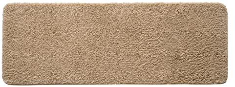 MIULEE Teppich Badematte Badezimmerteppich Bettvorleger rutschfest Badteppich Badvorleger Saugfähige Duschvorleger Waschbar Fussmatte für Wohnzimmer Schlafzimmer Badezimmer 45x120 cm Beige