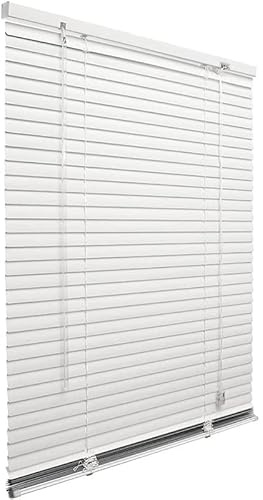 Virsus Tenda Veneziana in PVC 3792, colore Bianco, tenda parasole, fissaggio a muro, persiana regolabile in altezza e lamelle inclinabili per proteggere dalla luce e caldo, per finestre (120x160 cm)