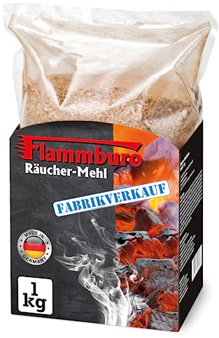 FLAMMBURO Räucher-Mehl 1kg Buche - Räucherspäne für BBQ Smoker und Räucheröfen