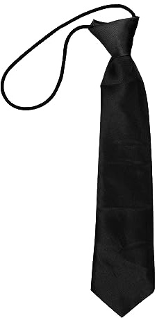 Luckious Children's Tie - Solid Color Elastic Children's Tie For School, Fashion, Wedding (Black)
