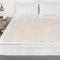 OHS Electric Blanket Double, Teddy Fleece Heated Underblanket Bed Warmer 3 Heat Settings Heated Blanket Double Quick Heat Up Easy Fit Straps Overheat Protection, White - 135x120cm