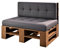 Lermowood Palettenmöbel Mp Bank 120 x 80 x 40 cm Eiche | Europaletten Indoor und Outdoor Lounge Gartenmöbel Holz Gartenmöbel Set Lounge Möbel Terrasse Balkon Loft Stil Paletten