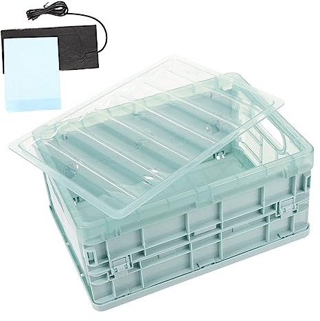 HANABASS Incubateur pour Œufs avec Coussin Chauffant Boîte Incubation Plastique pour Oiseaux Poules Cabane Portable Facile à Nettoyer