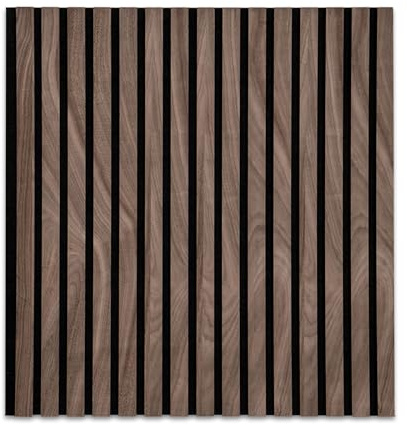 etm Akustikpaneele 60 x 60 cm, Wandpaneele mit Echtholzfurnier| Wandverkleidung | Akustikpaneel | Wandpaneele auf Filz | Akustikfilz (Black Walnuts)