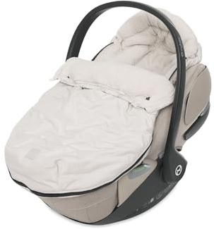 Jollein Sacco a pelo per passeggino Embossed – Sand – Per seggiolini auto per neonati, Gruppo 0+ e passeggini – Per cinture a 3 e 5 punti – Design goffrato e fodera in pile