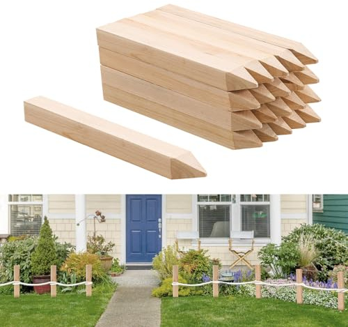 VEVOR Wooden Garden Stakes, 20 Pcs 12x1x1 in Survey Grading Stakes, Garden Ground Stake with Sharp Point, Fir Wood Plant Support Stake, Sign Posts for Silt Fence Backyard Boundaries Baselines