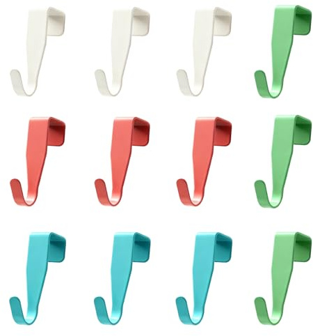 Pqrsde 12Pcs Over The Door Hooks Carbon Steel Overdoor Hook Hanger Small Over Cupboards Hook for Hanging Over Kitchen Cabinet Single Hooks for Home Office Bathroom Wardrobe