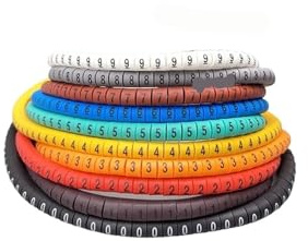 Etichettatura cavi, 500 PZ EC-0,EC-1,EC-2, EC-3 Taglia 6 mmq Segnacavi colorati da 0 a 9 per(Ec 2)