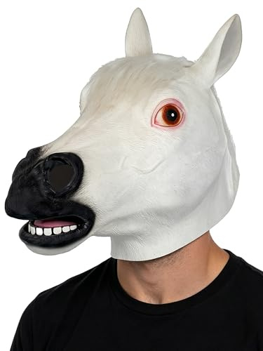 Yhong skämtlig gåva för vuxna djurhuvud mask hästhuvud mask djurmask halloween festmask hästskydd hästhuvud mask rave