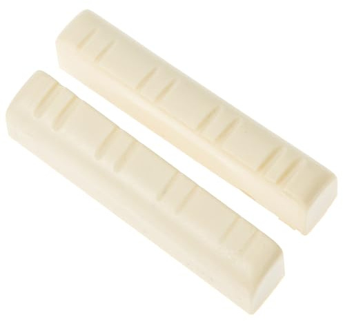KALLORY Mandolin Replacement Nuts to Tone and Decrease Noise Made of Sturdy Abs Material 2pcs White Mandolin String Bridge Saddles Suitable for Families and Friends