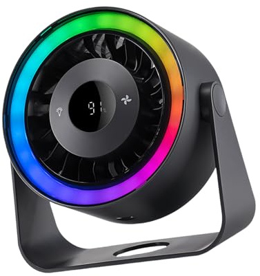 Raffreddatore d'aria portatile USB con luce LED 5 livelli di controllo della velocità ventilatore a parete basso silenzioso