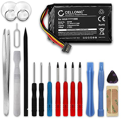 CELLONIC, Battery for Navigation, compatible with TomTom Go Premium X, 5000, 5200, 6000, 4PL60 (3.7V, 1100mAh) + Tool set