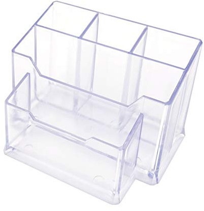 D.RECT 0080 Acryl-Stifteköcher Tisch-Organizer Schreibtisch Organisator Schreibtisch Stifthalter Multifunktions -Organisator glasklar transparent
