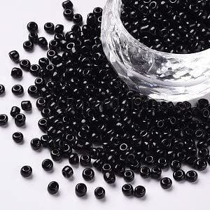 Handicraft Emporium | Glass Seed Beads | Round | 4mm | Approx 50g | Black