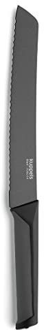 Kuppels BLACK Brotmesser | extra scharf & schnitthaltig | 20 cm Klinge | Klingenstahl rostfrei & poliert | Brotmesser Wellenschliff | Brotzeitmesser | Brötchenmesser | Küchenmesser scharf