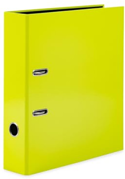 HERMA Ordner A4 Neon Gelb, 7 cm breit, Kinder Ringordner, einfarbiger Aktenordner in leuchtender Neon Farbe für Jungen und Mädchen
