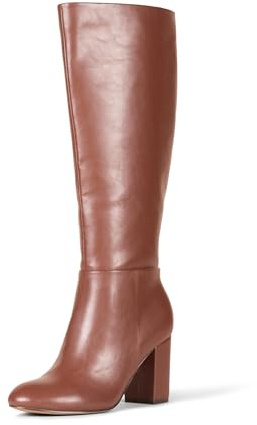 Amazon Essentials Stivali con Tacco Alto Donna, Castagna Finta Pelle, 43 EU