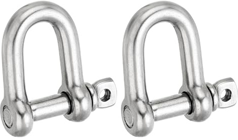 PATIKIL Screw Pin Shackle M14 9/16 2425lbs, 2 Pack 304 Stainless Steel D Ring Shackle for Chains Wire Rope Outdoor, Silver