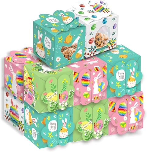 Caja de regalo de Pascua – 12 nidos de Pascua para rellenar, cestas de Pascua para rellenar, regalos de dinero, caja de regalo, pequeños regalos de Pascua, regalos de Pascua para niños, 10 x 10 x 7,5