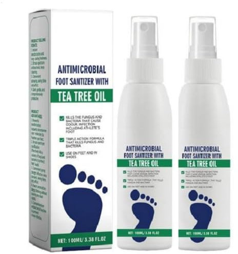 2X Foot Spray With Tea Tree Oil,200ml Foot Sanitiser Spray,Pedicure Care Products,Effective Sweat Remover,Clear Spray To Remove Odor,Feet Odor Control Liquid For Smelly Feet