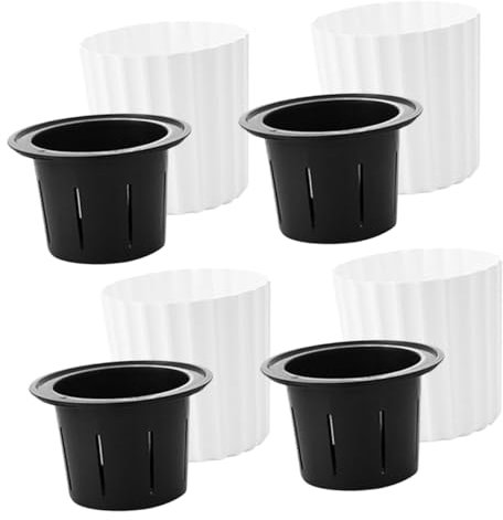 TOYANDONA 4pièces Pot Arrosage Automatique pour Orchidées Petit Pot de Fleurs Plastique Blanc avec Insert Perforé Jardinière Intérieure pour Plantes Intérieur