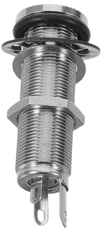 HAMPPLIES Brass Tubestyle Cylinder Input Jack Plug for Electric Bass Guitar with Stable Signal Transmission and Optimized Structure, Suitable for Live Performances and Practice Sessions,