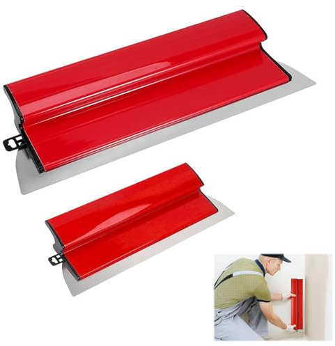 Ytspatelset, blad i rostfritt stål med 25 cm + 40 cm + 1 par handskar, spatelset med ergonomiskt Z-handtag för väggbearbetning och konstruktion, robust