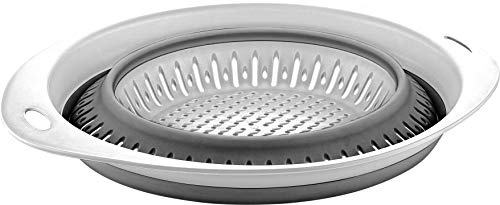Collapsible Colanders (Strainers) for Fruit Vegetable Food Sizes 8 - 2 Quart (grey)