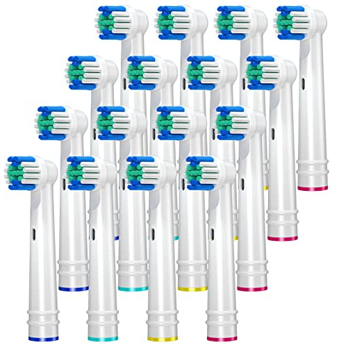 REDTRON Tête de brosse de remplacement pour oral B, 16 paquets de têtes de brosse à dents électrique pour oral B, EB17-P Precision Clean Brush Heads Fit for Pro, Vitality Smart Genius Series