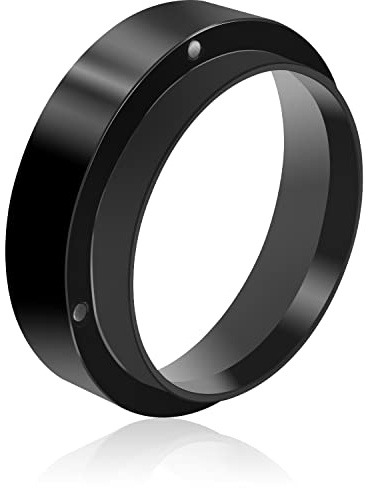 LEUOVE Doseringsring 58 mm kaffe portafilter tratt espresso doseringstratt av aluminium metall för kaffebryggare, svart