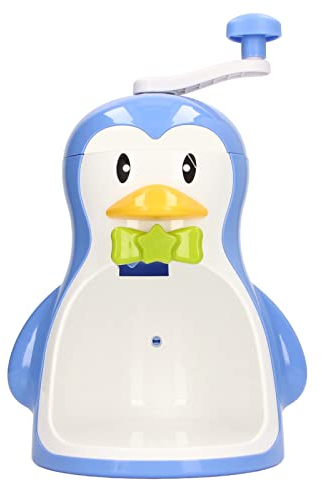 Machine à Glace Pilée, Rasoir à Glace Manuel en Forme de Pingouin, Broyeur à Glace Portable à Manivelle pour Fabricant de Cônes de Neige pour L'extérieur et la Maison
