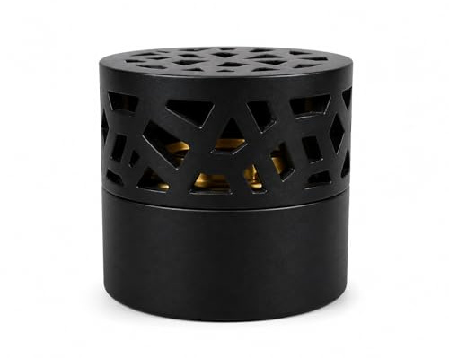 JRose Collections Premium rökelsekärl set med bakhoor brännare – handgjord trädekoration för att bränna alla typer av rökelser (rökelse/kol) JR23079 (svart)