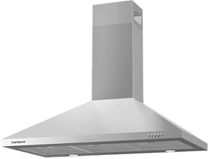 Corberó - Campana Decorativa Pirámide 90 cm | KURAMATHI960X| Inox | Caudal 621,71 m3/h | 165W | 3 Velocidades | 2 X Filtro de Aluminio | Filtro Carbon | Eficiencia Energética A, Inox