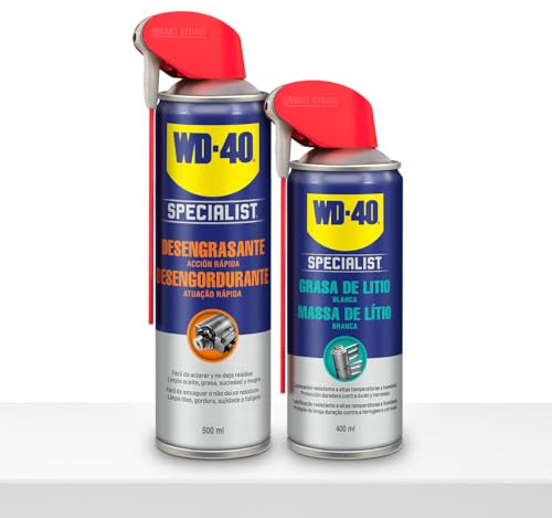 WD-40 Specialist - Bipack Desengrasante en spray 500ml + Grasa de litio blanca en spray 400ml