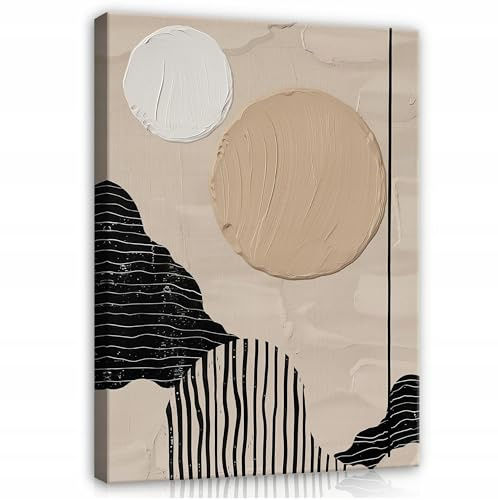 WallArena - Leinwand Bilder Abstrakt Mond - 40x60 cm Leinwandbilder - Bild auf leinwand - Wandbild XXL groß Wandbilder für Wohnzimmer Schlafzimmer Wohnzimmerbilder Modern kunstdruck - Geometrisch Boho