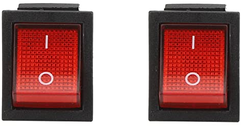 5st Vippströmbrytare 16A 4-stifts Vippströmbrytare 31 X 25mm Switch Industriell Kontrolltillbehör med Rött Ljus