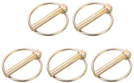QUARKZMAN Perno Scatto Anello, 5pz 3/8 x 2-3/8, Acciaio Carbonio Zincato per Barca, Kayak, Canoa, Rimorchio, Carrello, Camion, Tosaerba, Argento