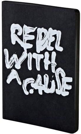 nuuna Notizbuch A5+ | Not Ordinary L Light - Rebel With A Cause | 3,5 mm Punktraster | 176 nummerierte Seiten | 120 g Premium-Papier | veganer Einband schwarz | nachhaltig produziert in Deutschland