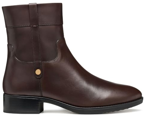 Geox D Felicity, Stivale alla Caviglia Donna, Marrone Scuro, 40 EU