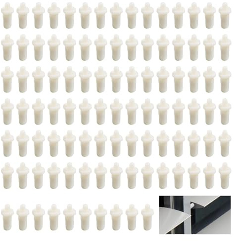 HARY 100Pcs Window Shutters Repair Pins - (Dia. 9mm) Panel Pins for Plantation Shutters, Spring Loaded Louver Replacement(White)