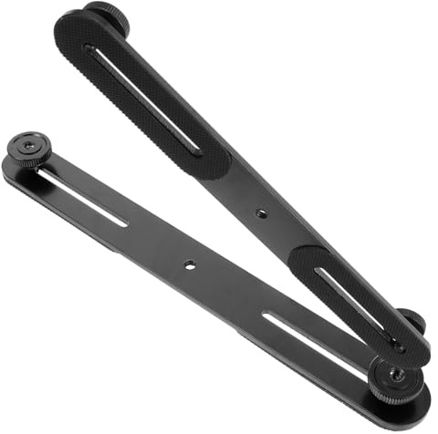 NUOBESTY Staffa per Flash Attacco Fotocamera e Barra Microfono Regolabile, Supporto Doppio T per Microfono e Flash, Cuscinetto Antiscivolo, per Accessori Fotografici Professionali