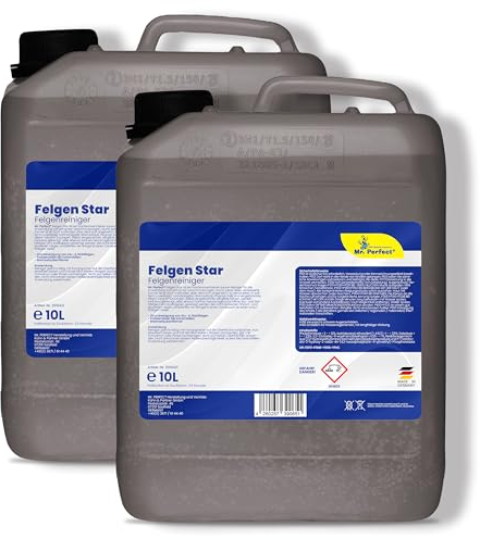 Mr. Perfect Felgenreiniger 2x10l - Hocheffektiver Reiniger für lackierte Stahl-, Chrom- & Alufelgen - Entfernt schnell & zuverlässig hartnäckigen Schmutz & Rost - Ideale Felgenpflege in Profiqualität