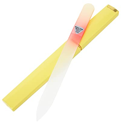 Bona Fide Beauty Lima per unghie in vetro ceco per unghie naturali, 1 pezzo oro arancione ad alta grana cristallo (180/240) cura delle unghie artigianale dall'UE