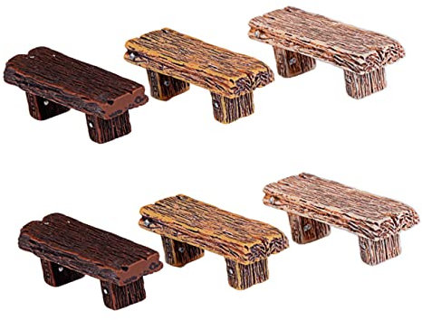 OFFSCH Lot De 6 Mini Tabourets Décoratifs en Résine Décoration De Maison Miniature Couleur Aléatoire