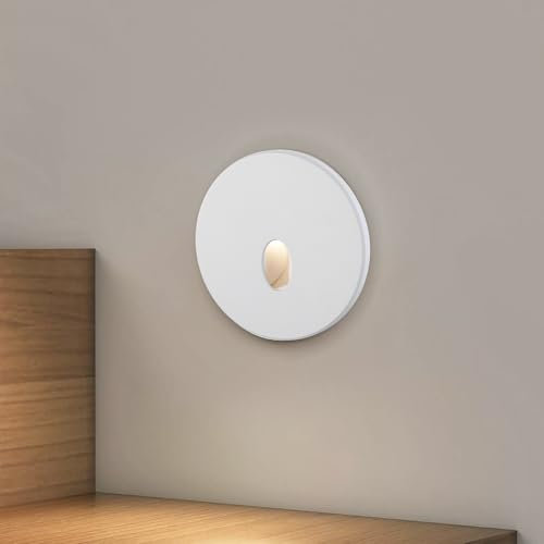 lambado® LED Treppenbeleuchtung Weiss 1,5W | 230V Unterputz Treppenlicht Rund Treppenbeleuchtung Innen | Wandeinbauleuchte Beleuchtung für Treppen | Treppenstufenbeleuchtung BLOB
