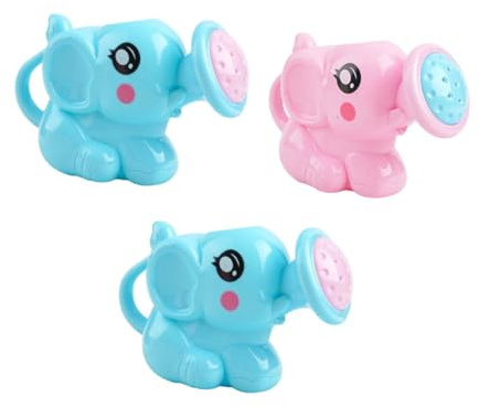 SUPVOX 3 Piezas de Juguetes de Baño para Niños Diseño de Elefante Azul, Regadera Segura y Divertida de Abs para Ducha y Juego Bañera