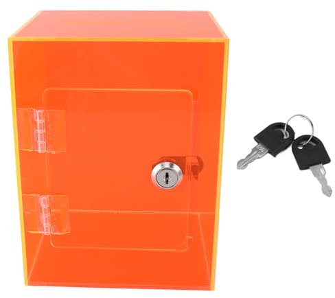 Piggy Bank Acrilico, Container di Risparmio di Vaso con Blocco Chiave per Adulti Bambini Grandi Risparmio di Cassa Trasparente 20x15 Cm (Stile 1)