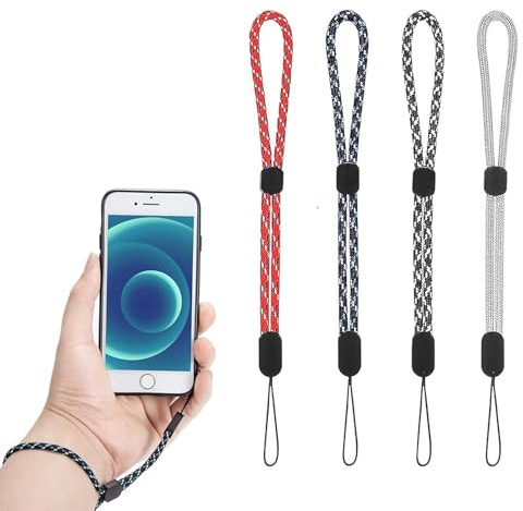 YLLZJ 4 Pezzi Laccio per Macchina Fotografica, Cordino da Polso Regolabile, confezioni camera Tether cinghia di sicurezza, Cinturino da Polso Nylon per Custodie Cellulare, Fotocamere, Chiavi