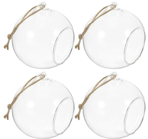 OSOLADY 5piezas Portavelas De Cristal Florero Colgante De Vidrio Decoración Led Obsequio Ocasión